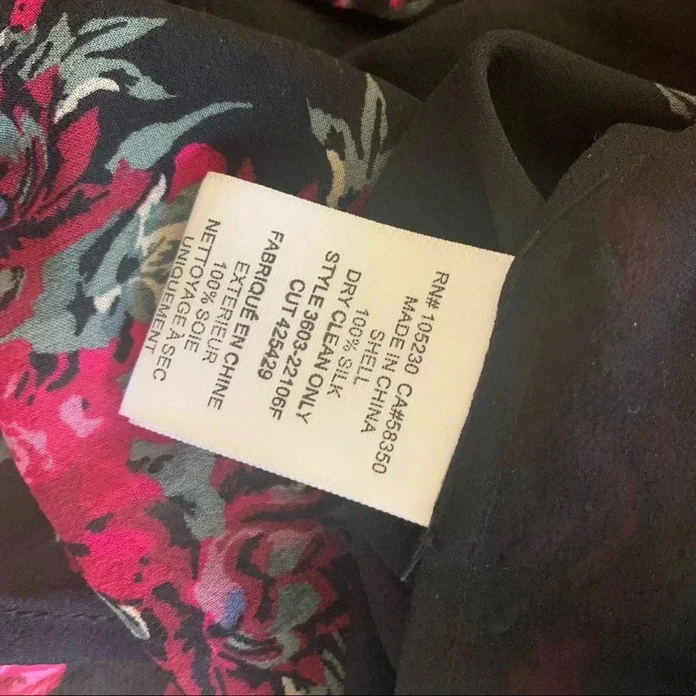 JOIE EUC Gloria F Floral Print Silk Blouse Top - Picture 10 of 10